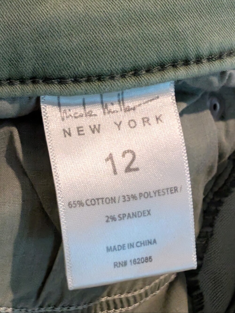 Nicole Miller Olive Green Stretchy Soho High Rise Ankle Skinny Jeans Size 12 - Picture 8 of 9